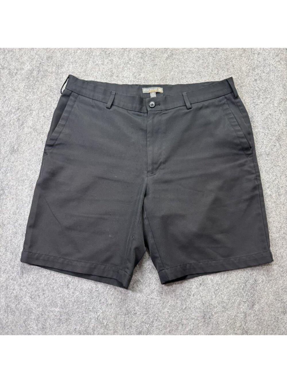 Peter Millar Salem Performance Golf Shorts Men 32 Black 9" Classic Fit *STAINS